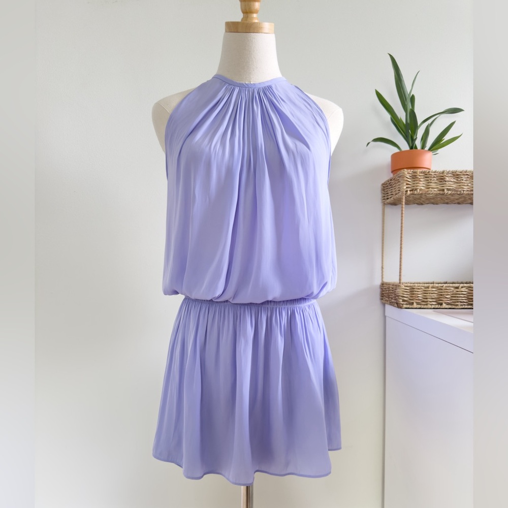 RAMY BROOK Paris Sleeveless Drop Waist Mini Dress Purple Size Small